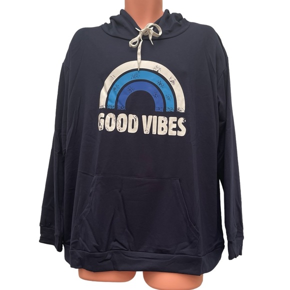 NWT Lacozy women’s Good Vibes graphic hoodie size 2XL - Picture 1 of 13